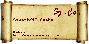 Szvatkó Csaba névjegykártya